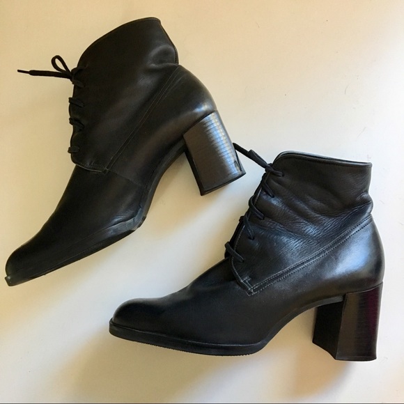 Enzo Angiolini Shoes - Enzo Angiolini leather lace up ankle boots. Black